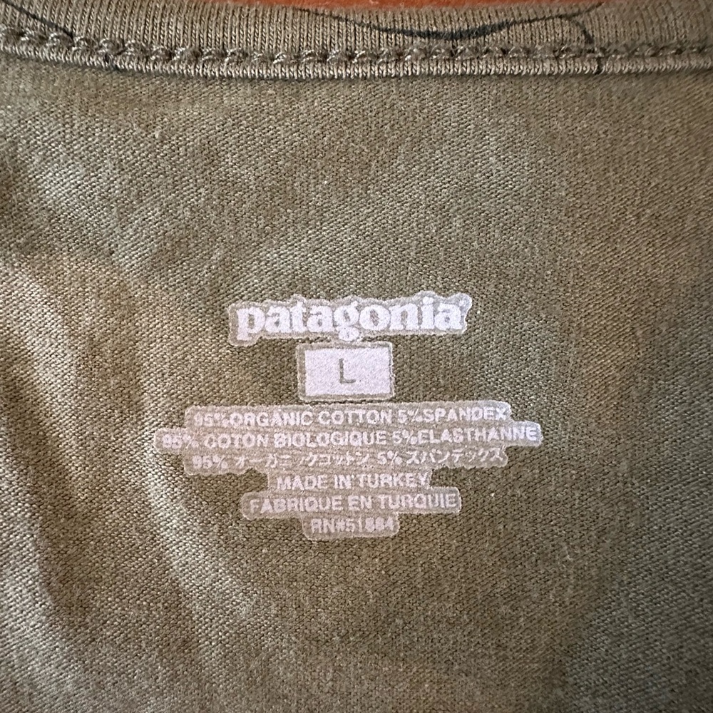 Patagonia Green and Brown Dress Organic stretch cotton ladies Large - Picture 3 of 9